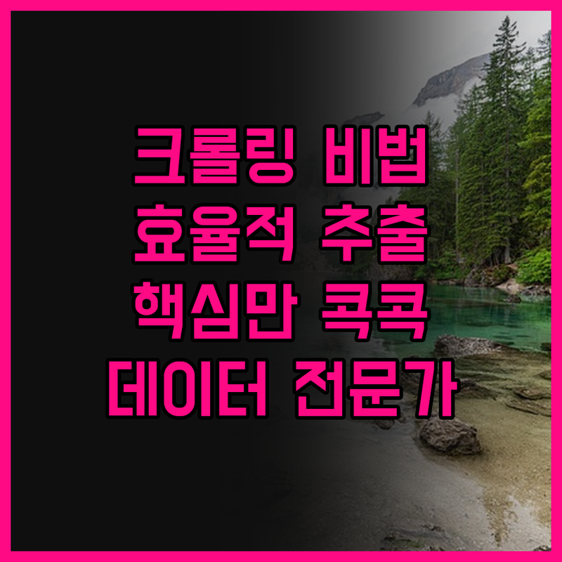 데이터 크롤링 전문가가 알려주는 효율