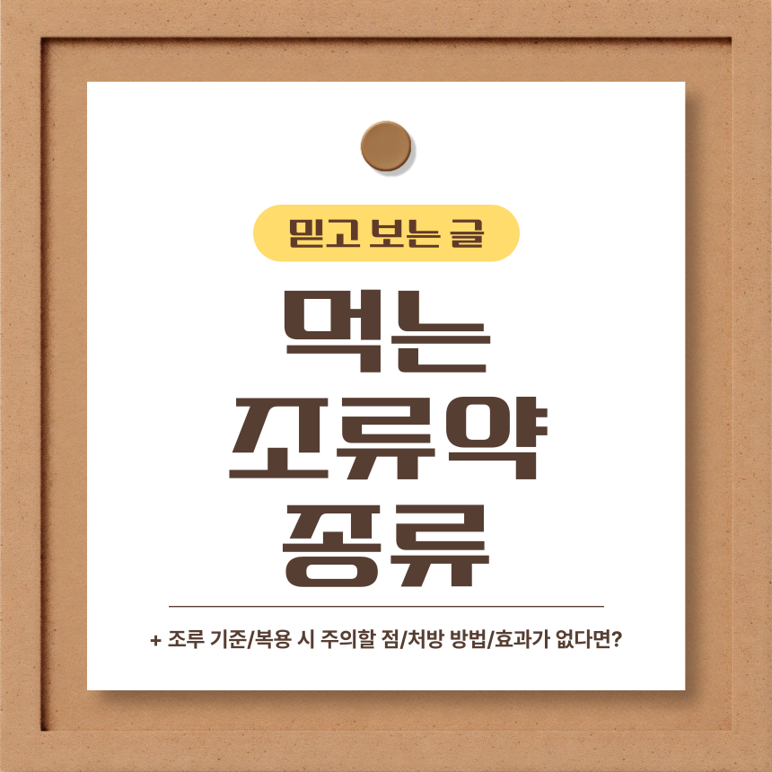  먹는 조루약 종류