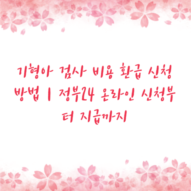 기형아 검사 비용 환급 신청 방법｜정부24 온라인 신청부터 지급까지