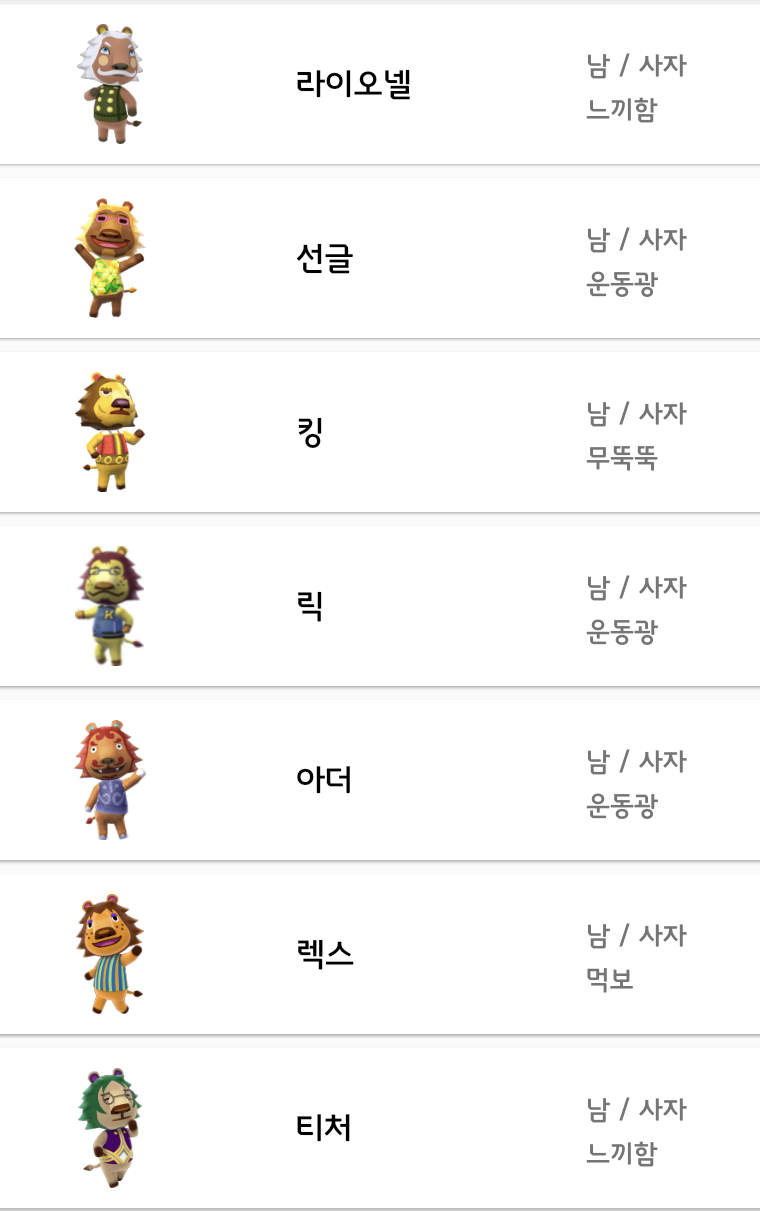 모여봐요 동물의숲] 모동숲 주민리스트를 알아볼까요 ?(2)