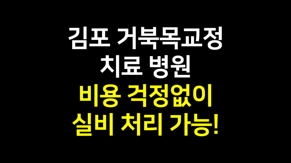  김포 거북목교정 치료 병원 : 비용 걱정없이 실비 처리 가능해!