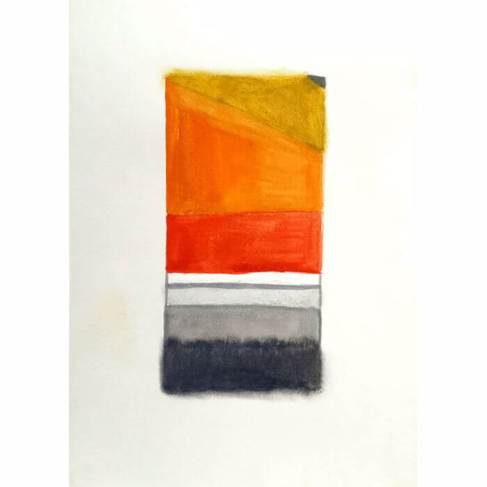  주황색 벽 Orange Wall 일러스트레이션 연필화 수채화 색연필화 크레파스화 그리기