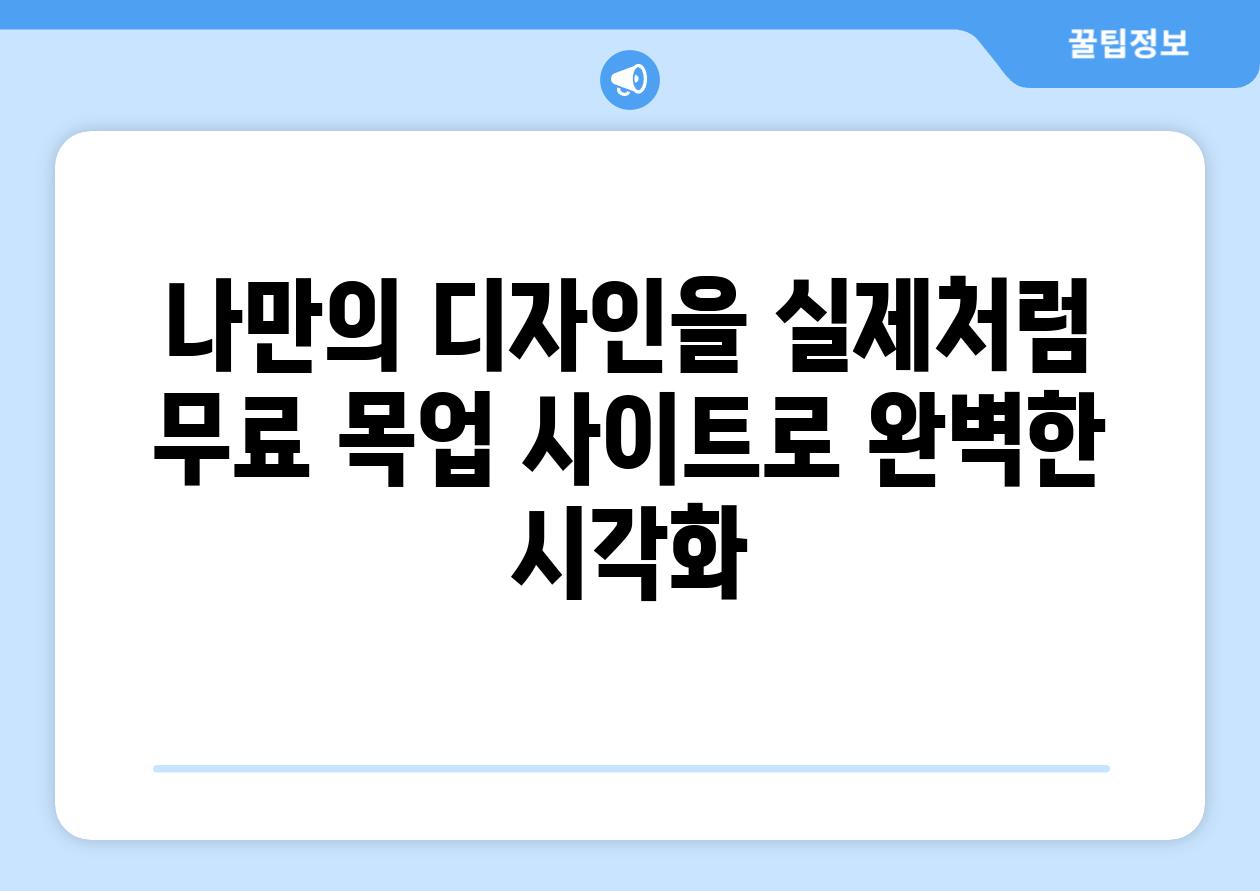 나만의 디자인을 실제처럼 무료 목업 사이트로 완벽한 시각화