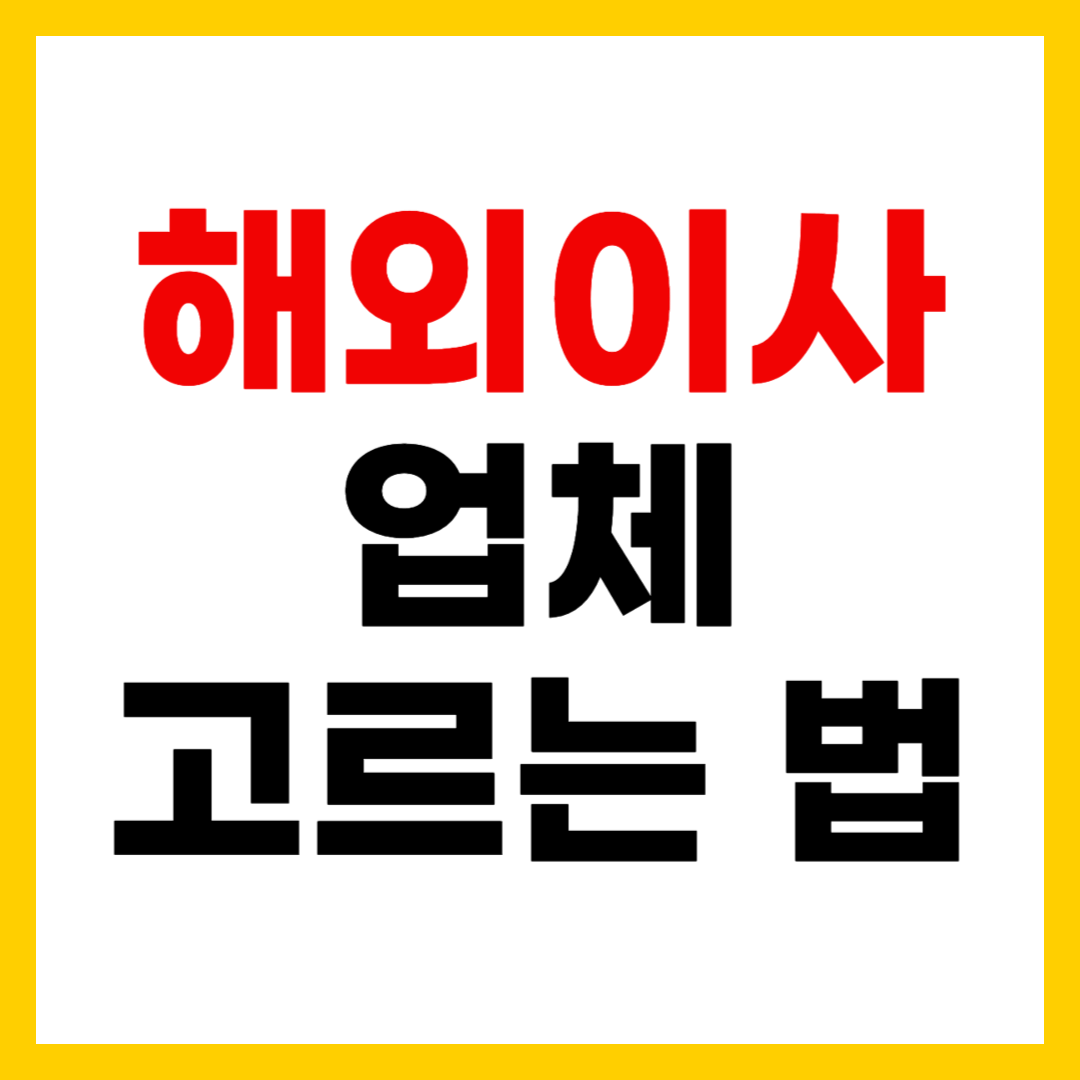 해외 이사 업체 고르는 방법 5가지