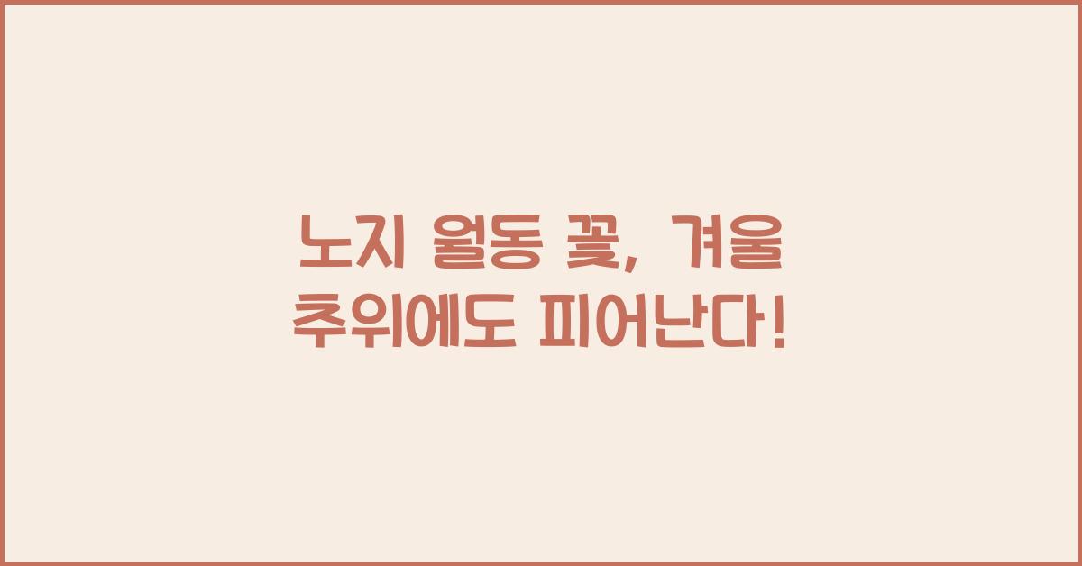 노지 월동 꽃
