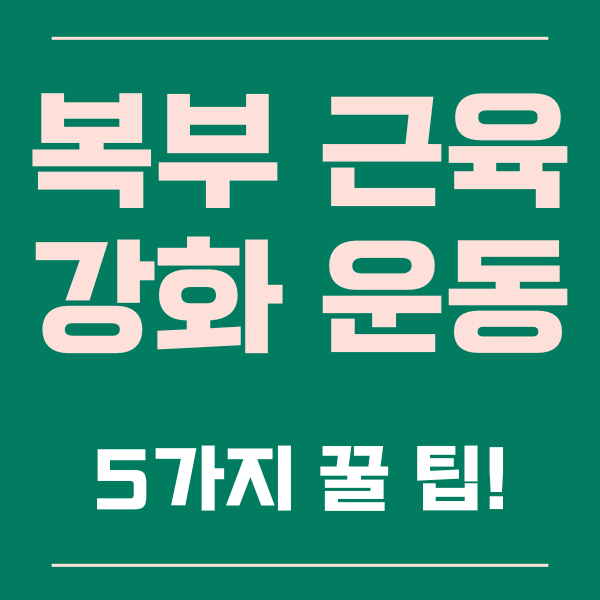  복부 근육을 강화하는 5가지 운동 방법