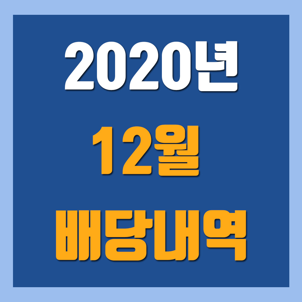  2020년 12월 배당내역 및 결과분석