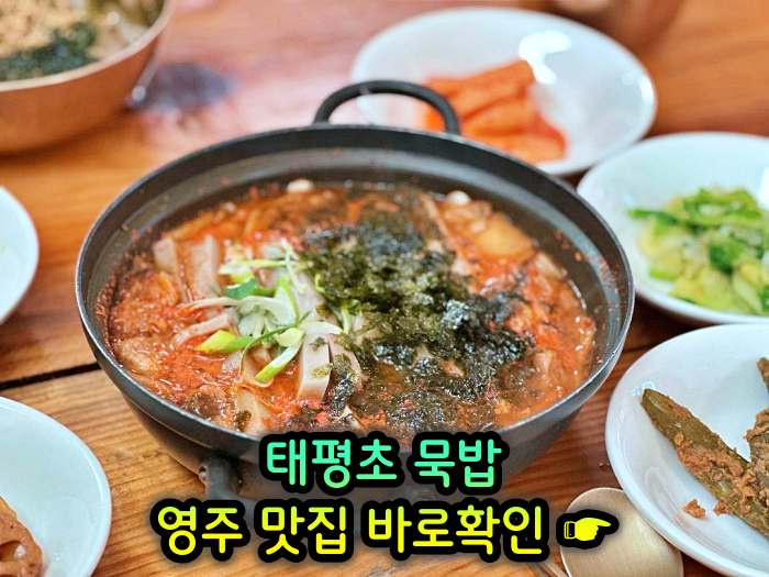 경북 영주 맛집 메밀묵 돼지고기 얼큰 양념 찌개 태평초