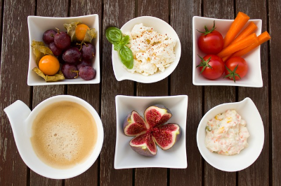 아침밥-채소-과일-커피-이미지