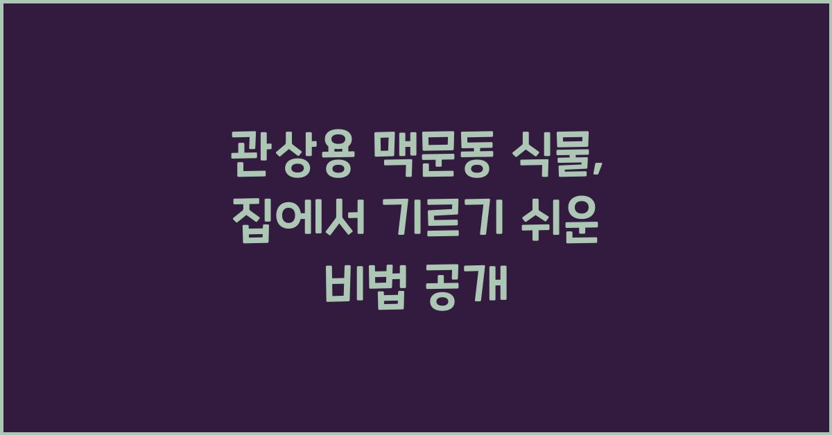 관상용 맥문동 식물