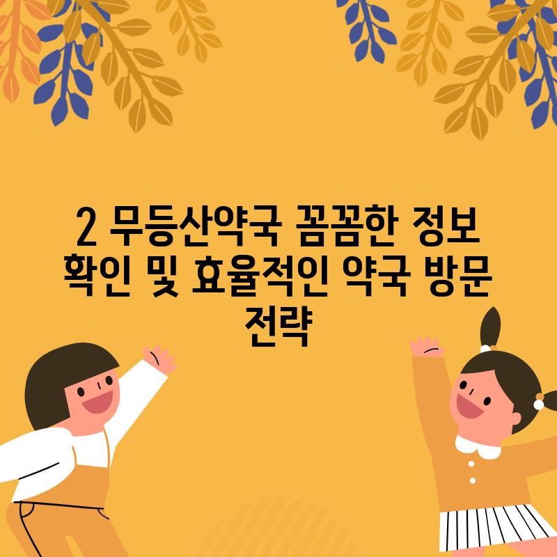 2. 무등산약국: 꼼꼼한 정보 확인 및 효율적인 약국 방문 전략