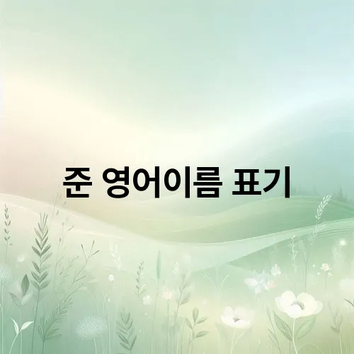 준 영어이름 표기