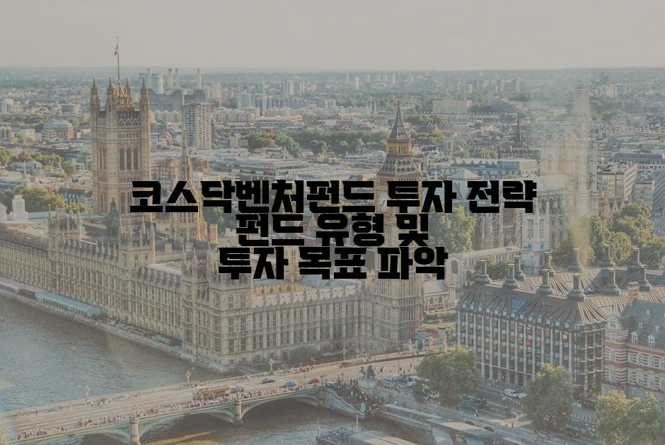 코스닥벤처펀드 투자 전략 펀드 유형 및 투자 목표 파악