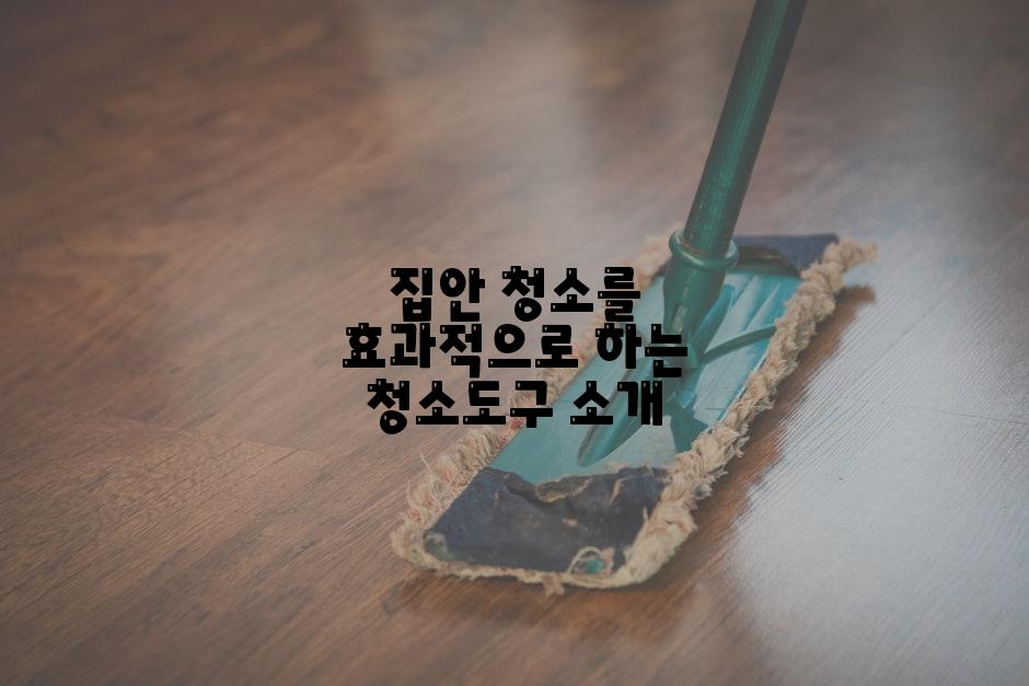 집안 청소를 효과적으로 하는 청소도구 소개