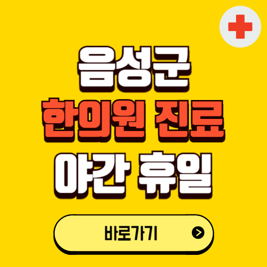음성군 야간 휴일 한의원 한방병원 찾기 ❘ 24시 일요일 주말 연휴 응급진료 추천 잘하는 곳