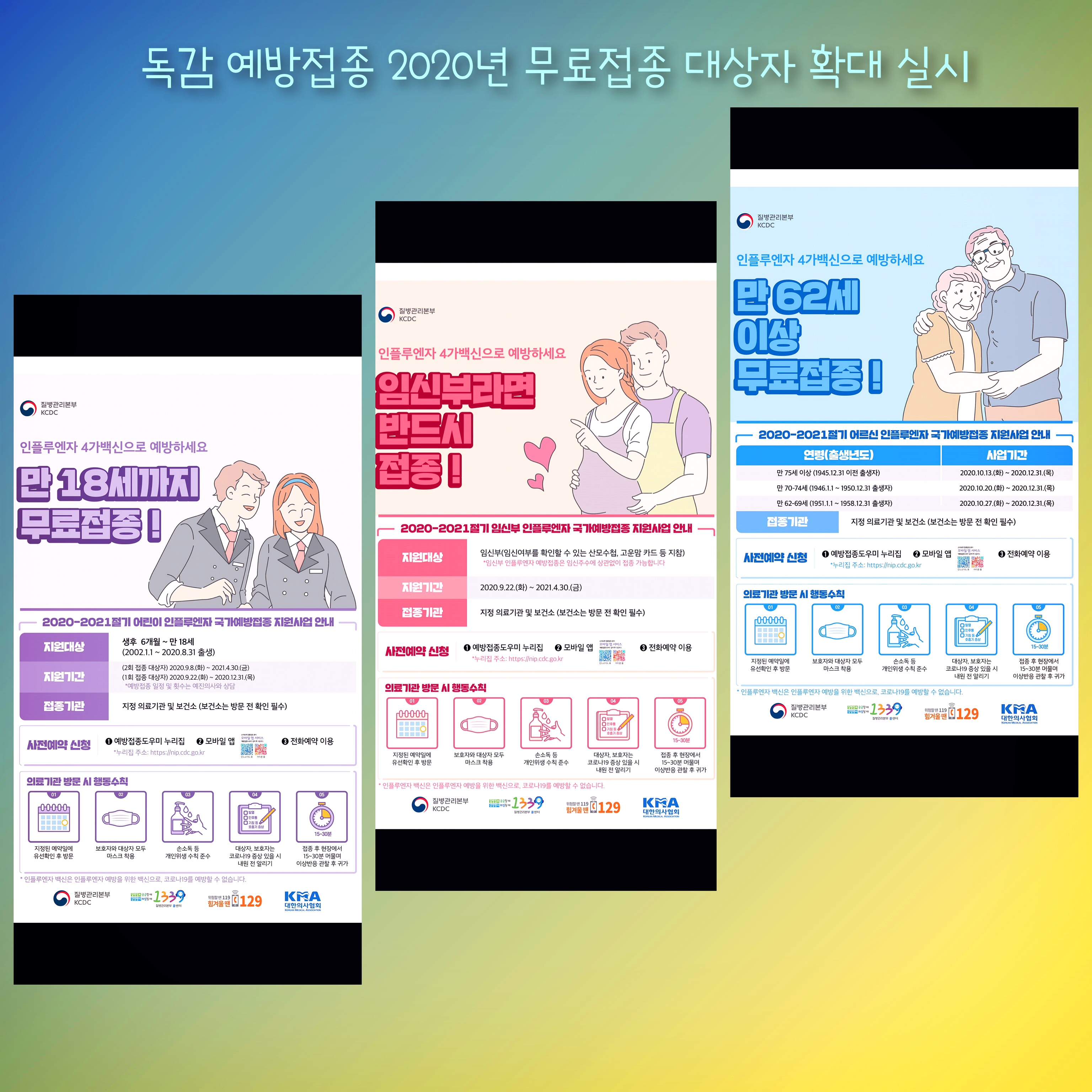  독감 예방접종 2020년 무료접종 대상자 확대 실시