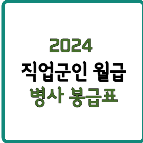 2024 직업군인 월급 및 병사 봉급표(병사 월급 인상 2023년 비교)