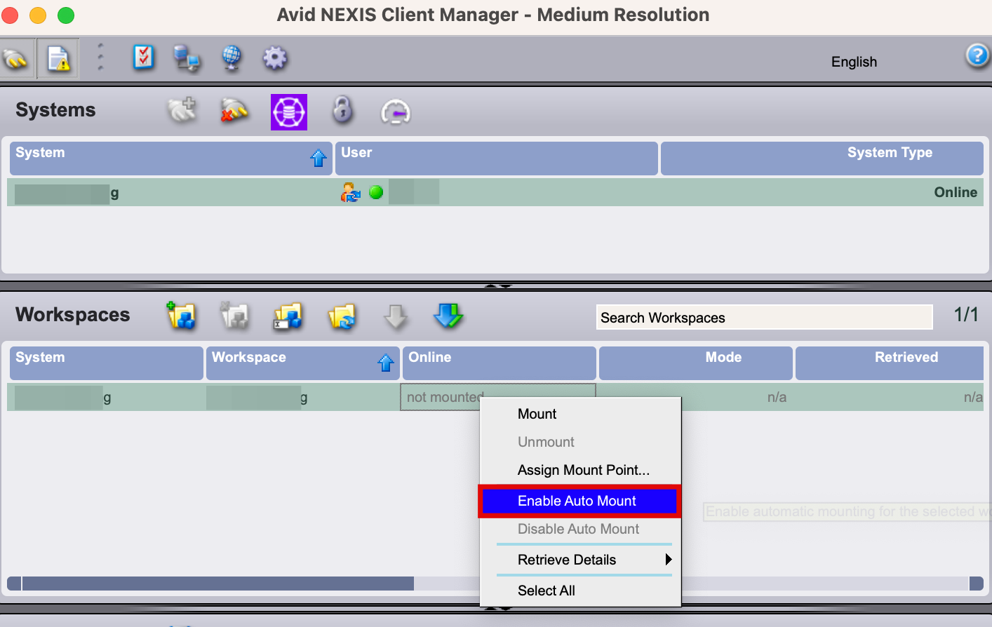 Avid NEXIS Workspaces