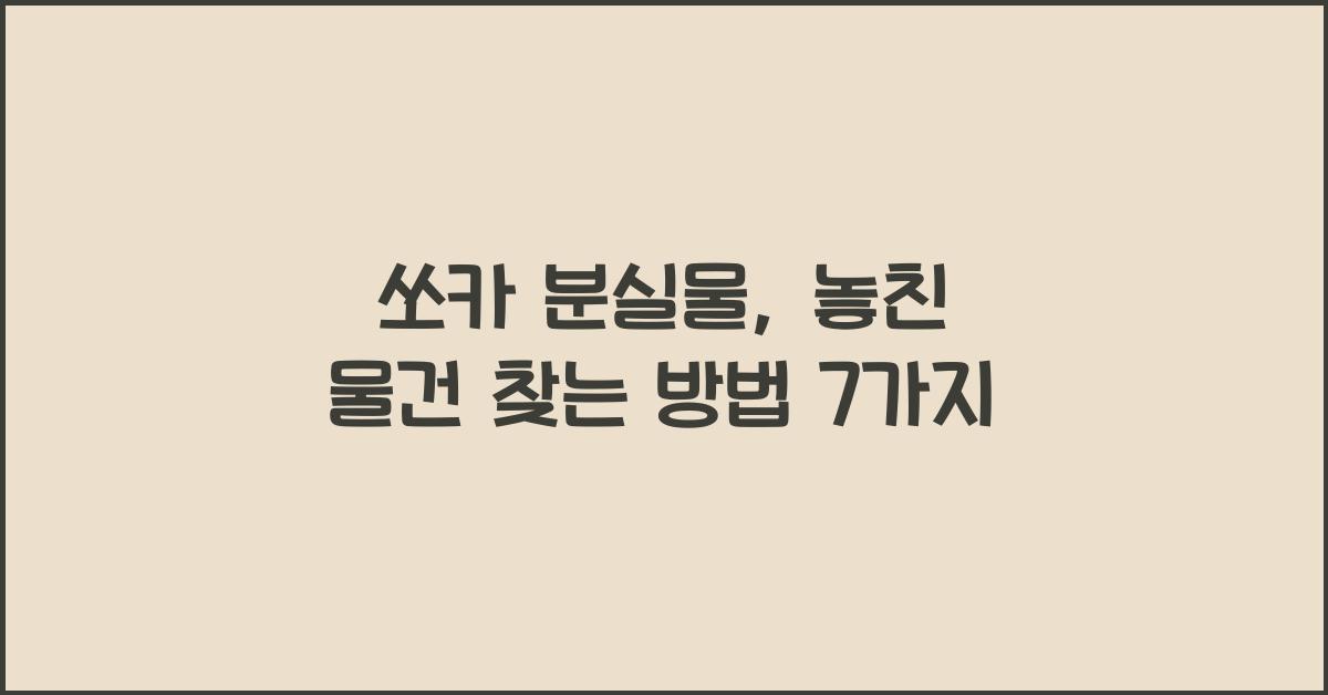 쏘카 분실물