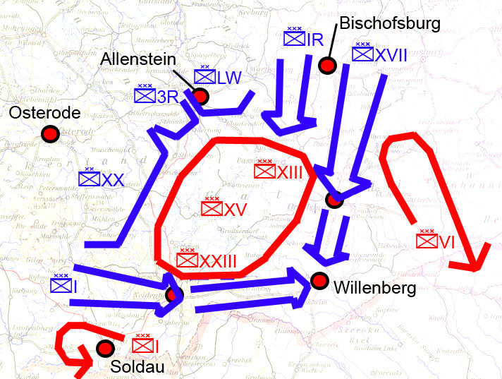 타넨베르크 전투 지도