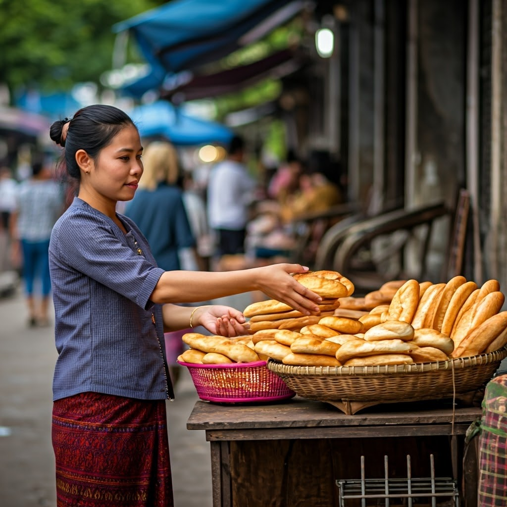 카우 지(Khao Jee): 라오스식 바게트