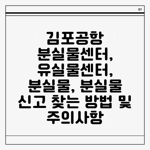 김포공항 분실물센터, 유실물센터, 분실물, 분실물 신고 찾는 방법 및 주의사항