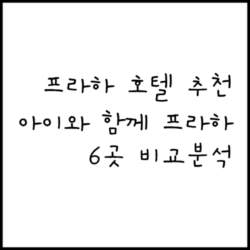 프라하 호텔 6곳 특징 비교.. 어린