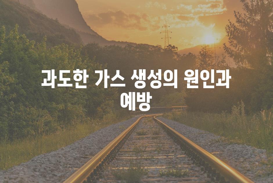 과도한 가스 생성의 원인과 예방