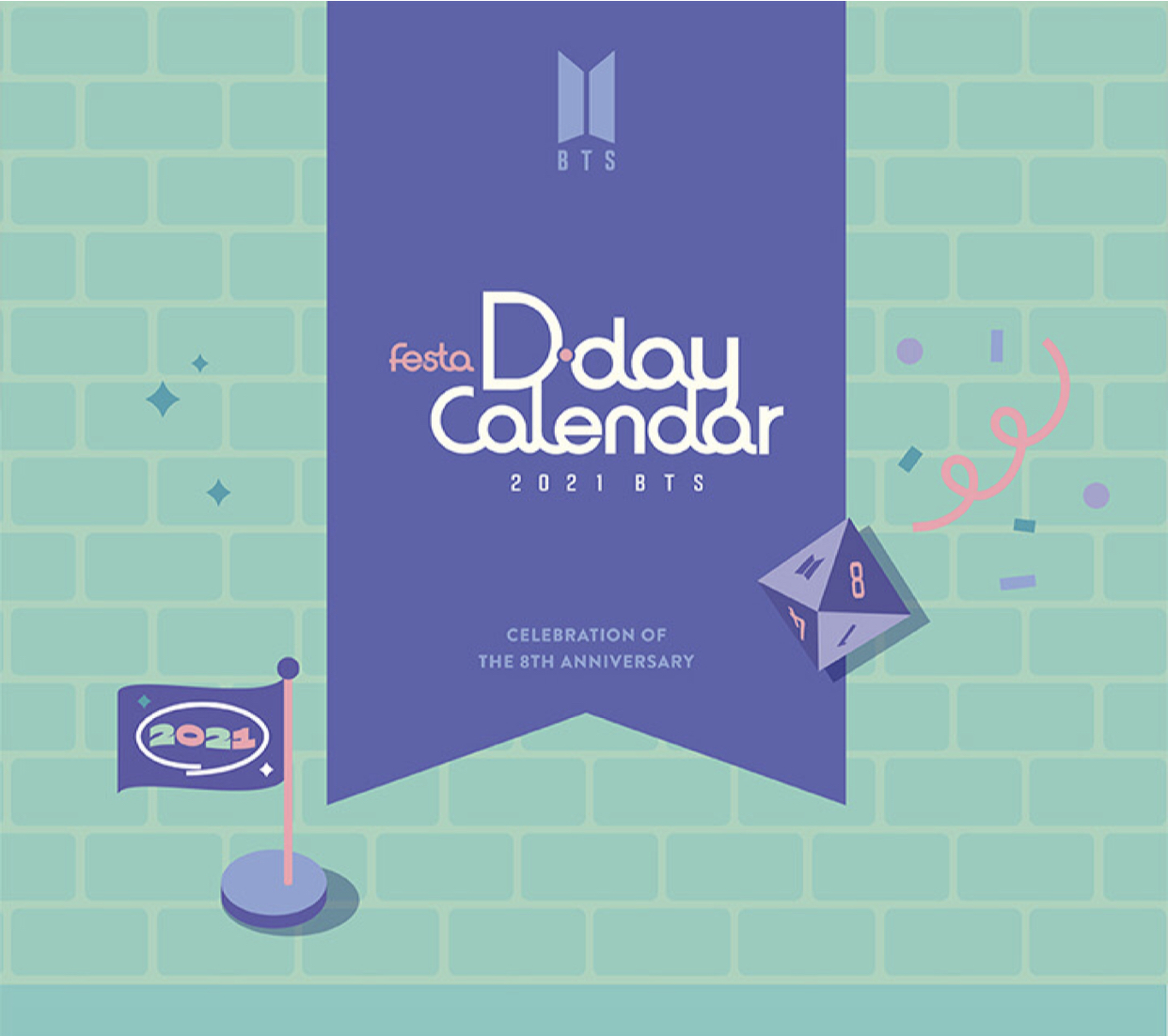  [방탄굿즈] FESTA D-DAY CALENDAR : Celebration of The 8th Anniversary