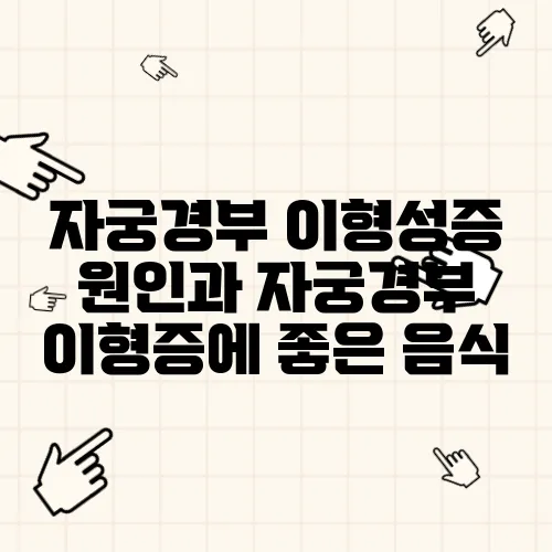 자궁경부 이형성증 원인과 자궁경부 이형증에 좋은 음식