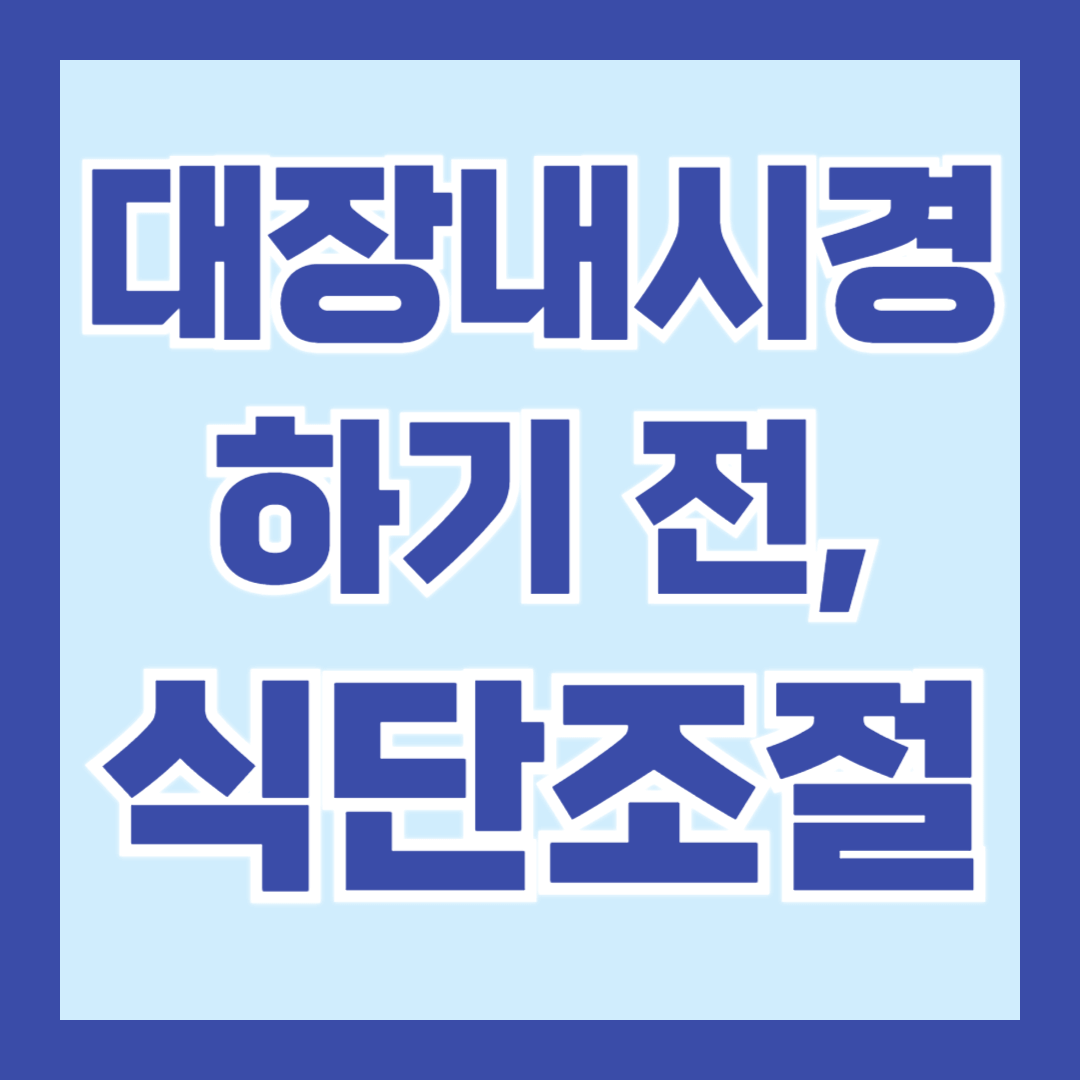 대장내시경전-음식