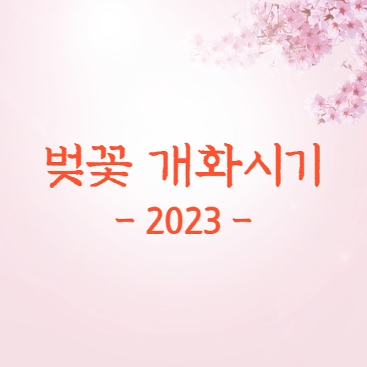 벚꽃 개화시기 2023