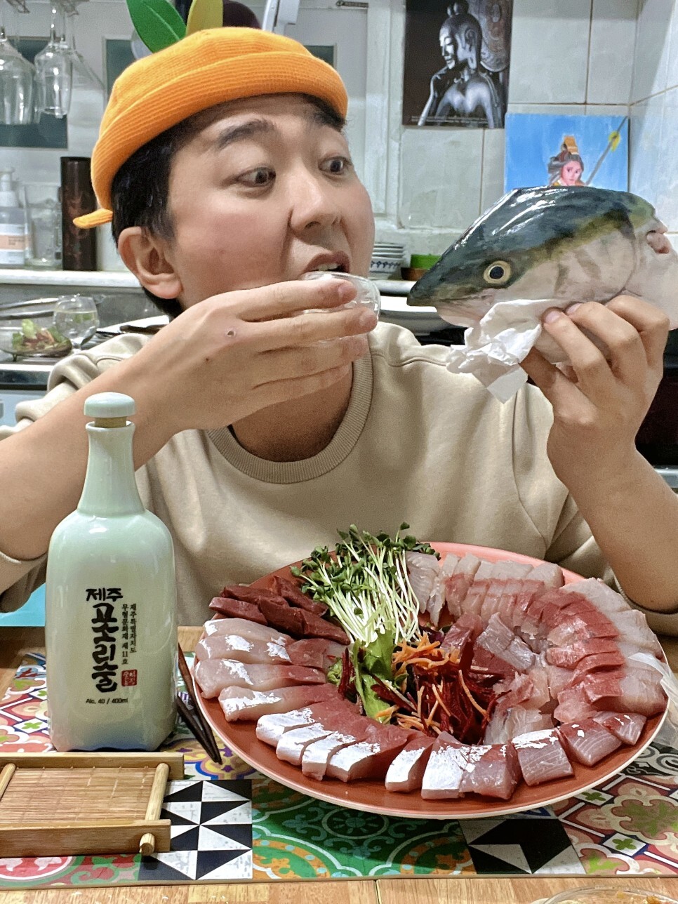 제주방어회와 술 한잔