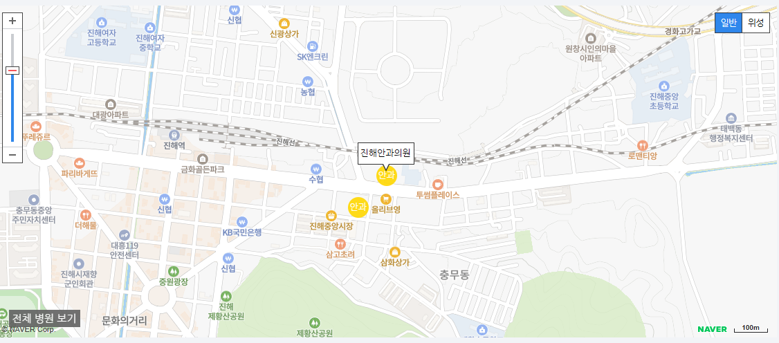 창원시에서 야간 진료를 볼 수 있는 안과 병원 진해안과의원