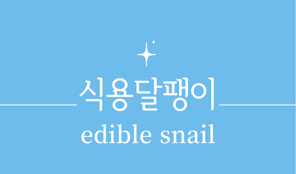 &#39;식용달팽이(edible snail)&#39;