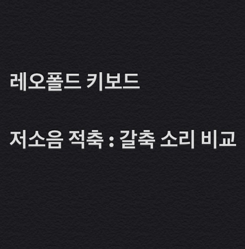  레오폴드 키보드 저소음 적축, 갈축 소리 비교