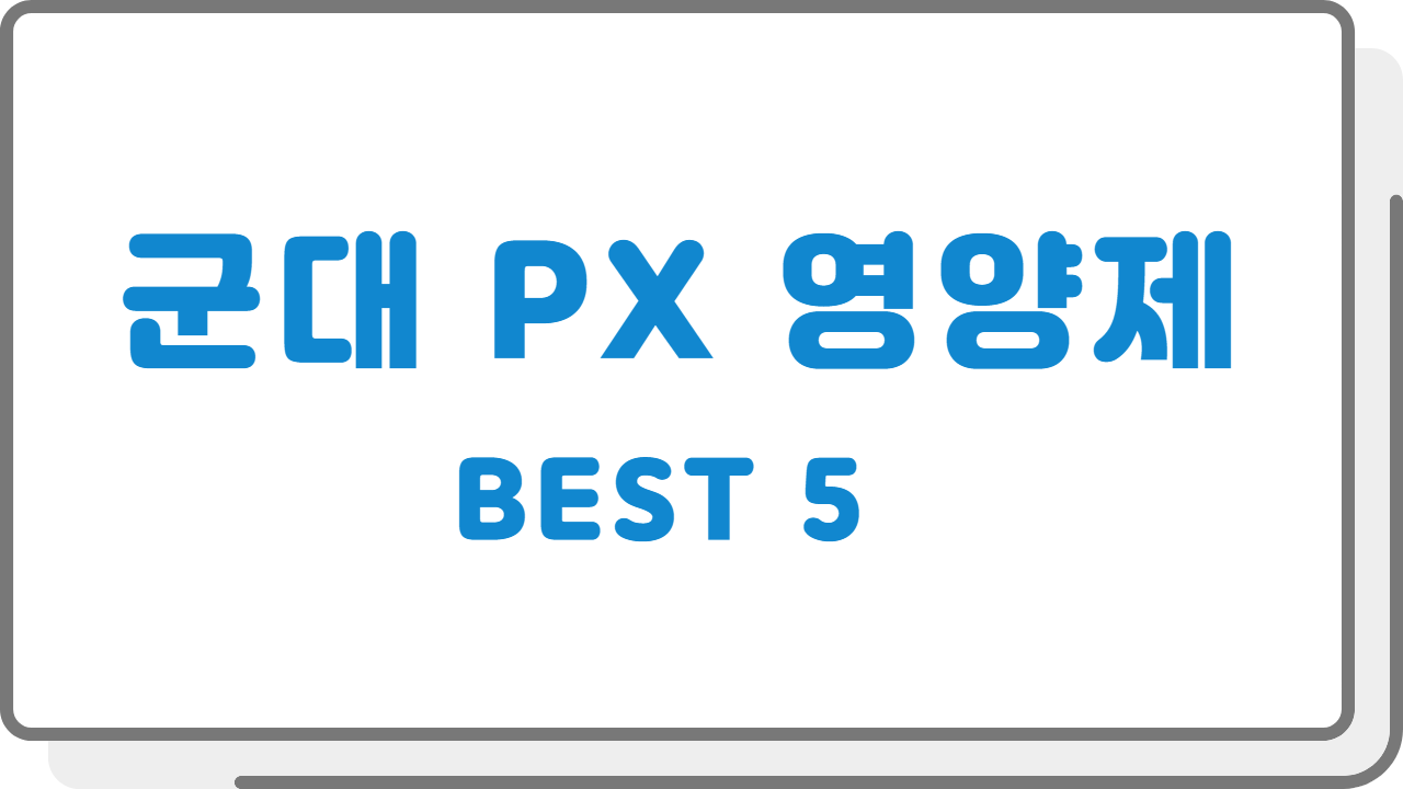 군대 PX 피엑스 영양제 BEST 5