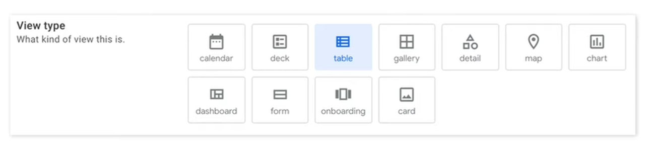 AppSheet 에서 제공하는 11가지 UI 유형