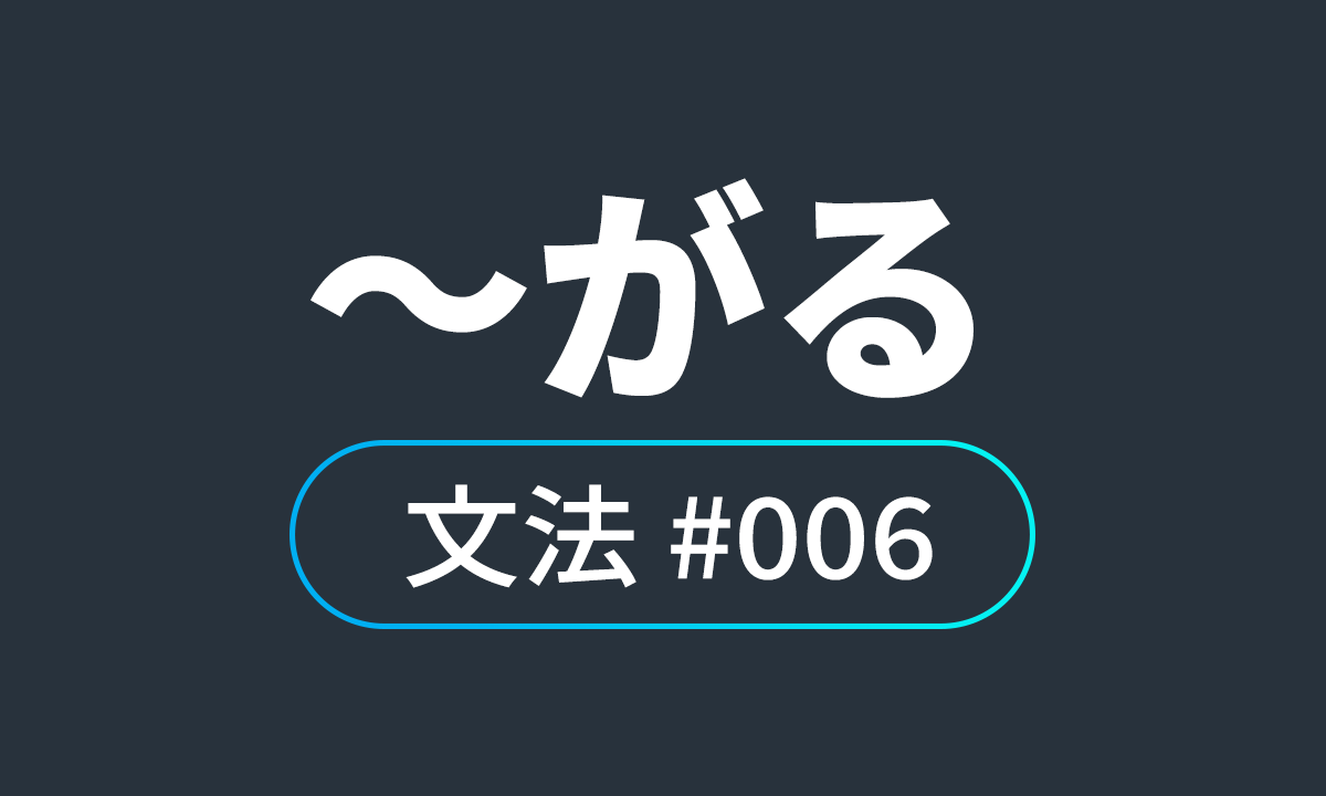  io JLPT N4 문법 #6, ~がる / ~하고 싶어하다