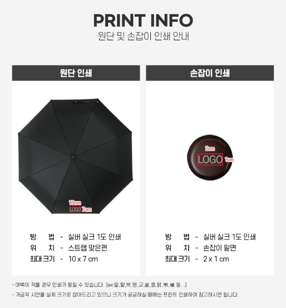 3단우산의 인쇄