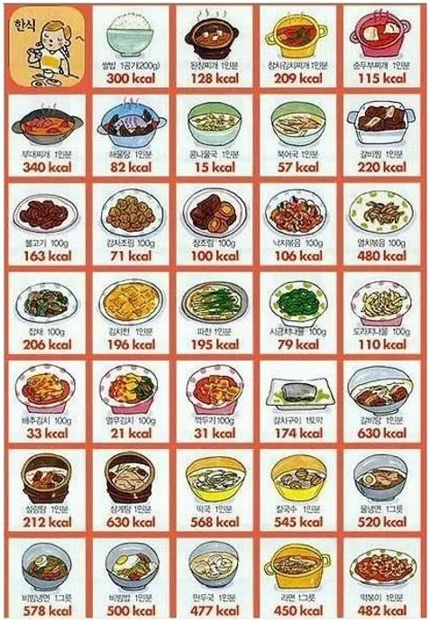 음식 칼로리표