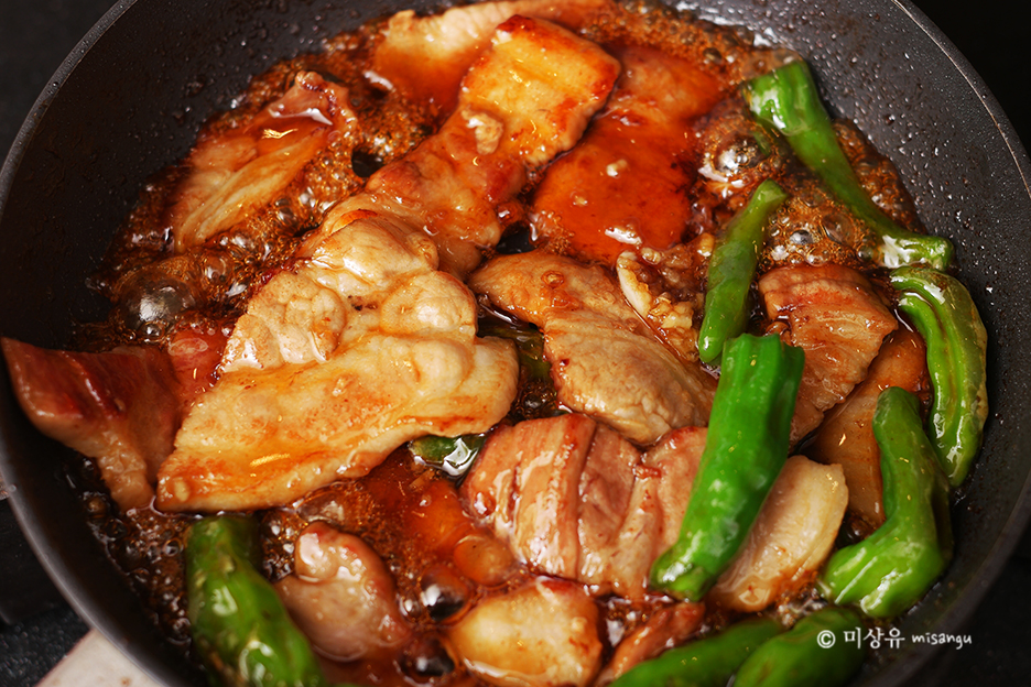꽈리고추 삼겹살 볶음 만드는법