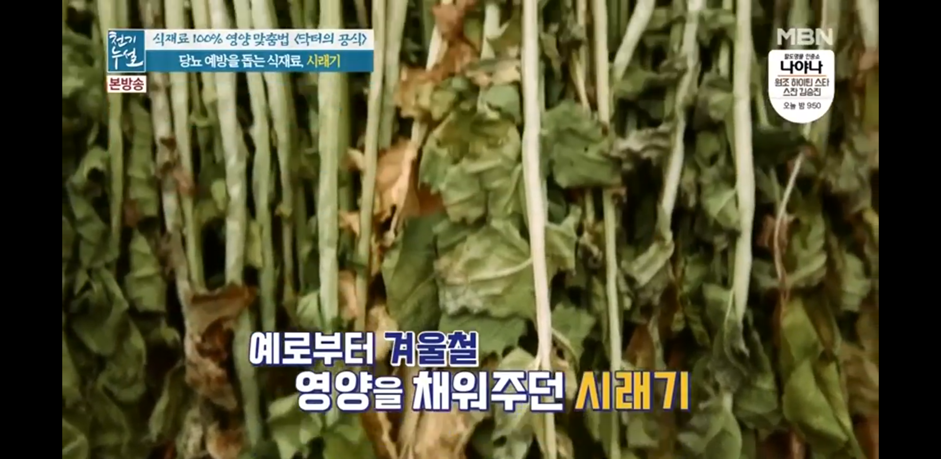  완치가 없는 당뇨 완화와 예방은 겨울철 보약 시래기 차(천기누설)
