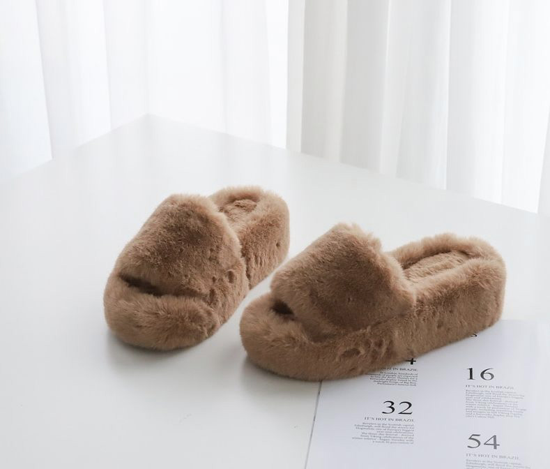  발등 일자 퍼밴딩 5 cm 퍼슬리퍼