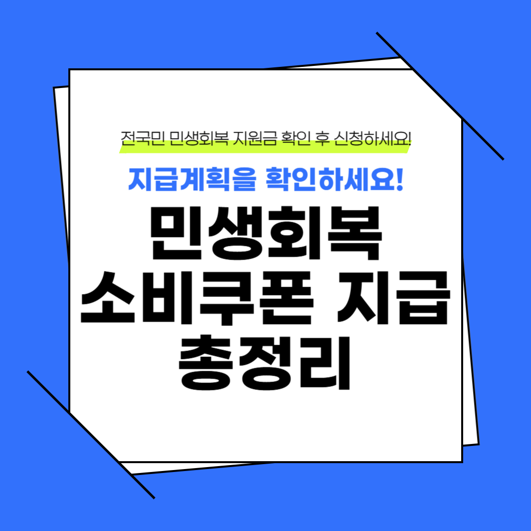 민생회복 소비쿠폰 지급 기본계획 대상 신청방법 사용처