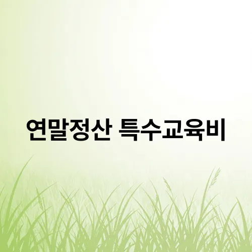 연말정산 특수교육비