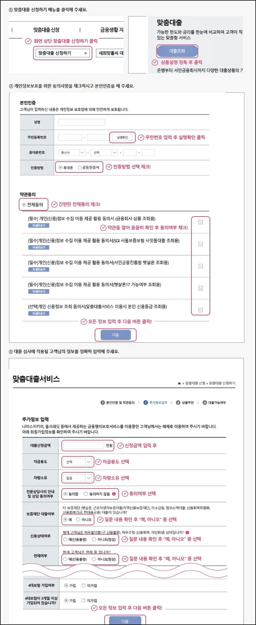 서민금융진흥원-맞춤-대출-신청
