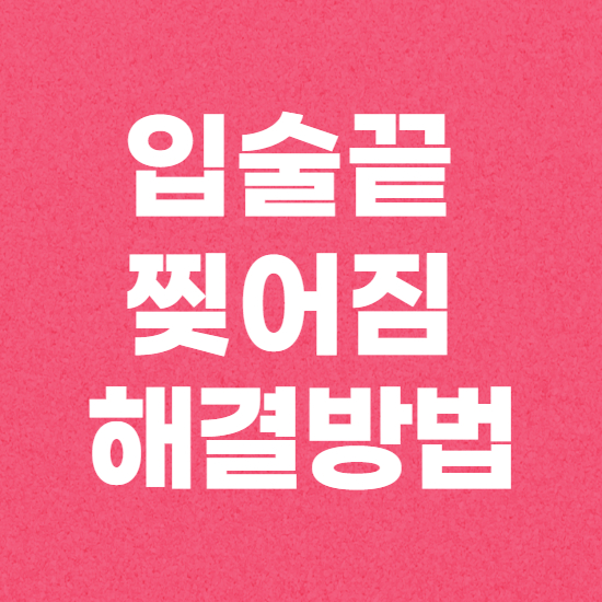  입술끝 찢어짐 이유와 해결책