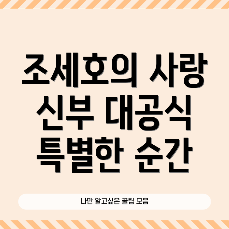 조세호 예비신부