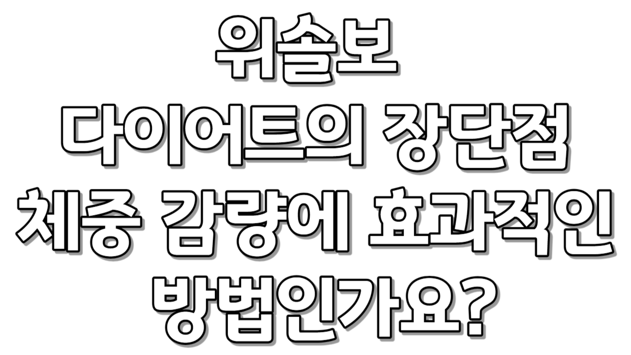  위솔보 다이어트의 장단점 수술비용과 병원 정보